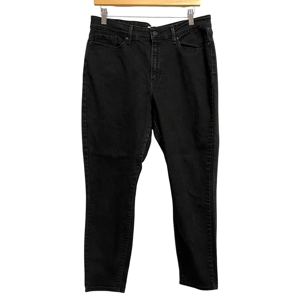 Signature Levi Strauss Skinny Jeans‎ Womens Black Mid-Rise Stretch Denim W32x26